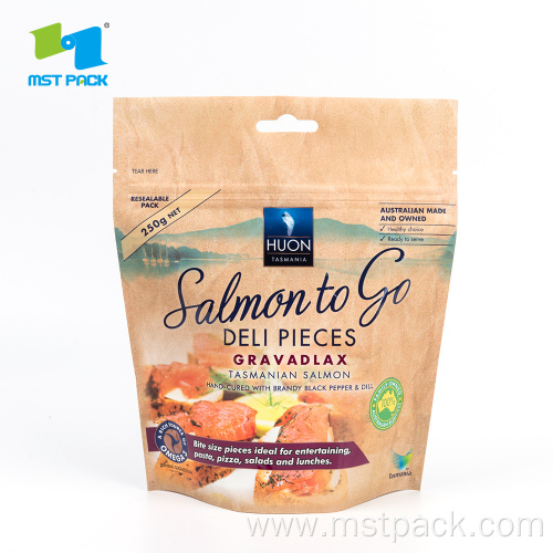 Packaging Salmon Fish Printed Stand Up Zipper Bag